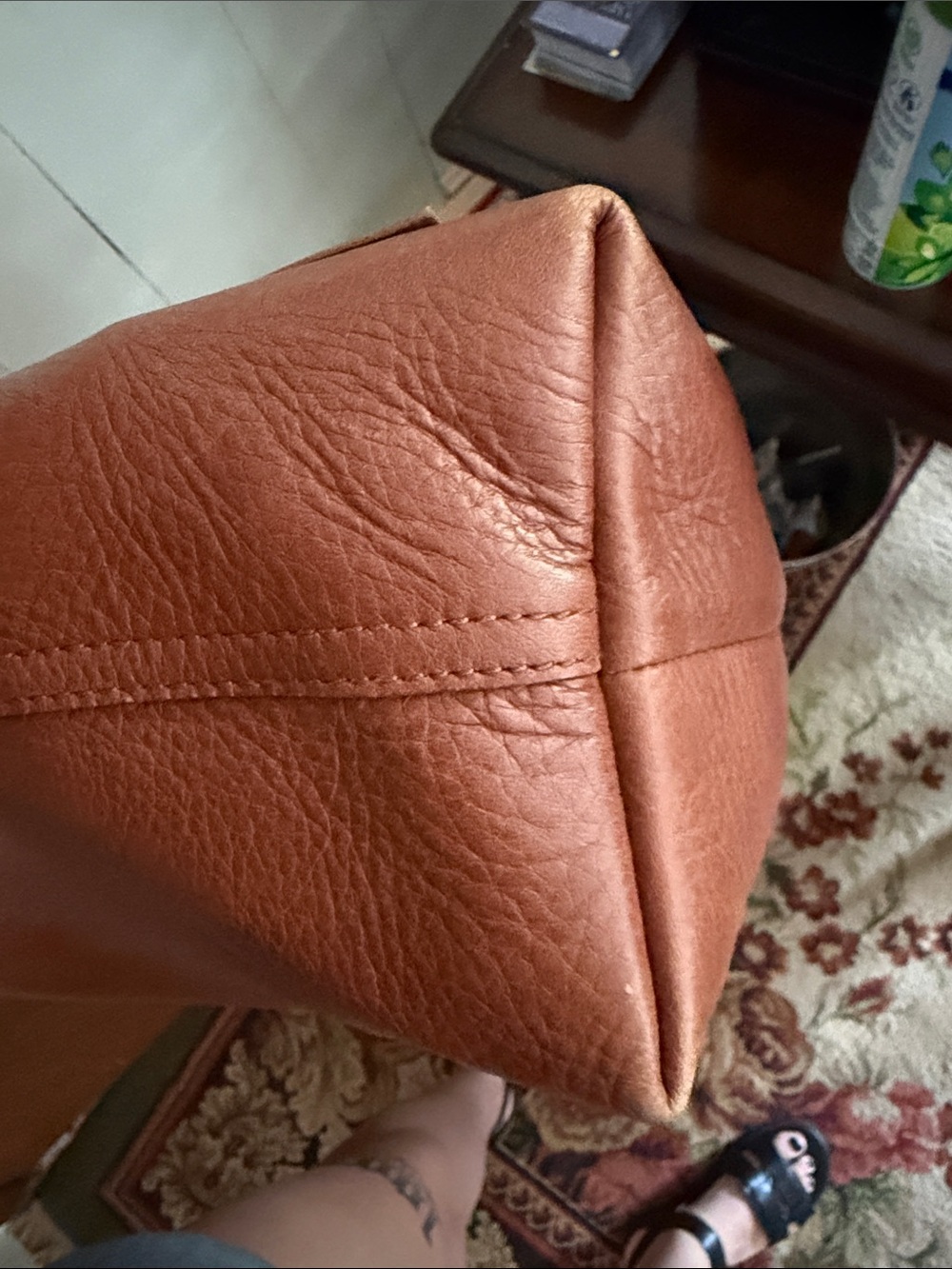 Madewell 100% Cows Leather Transport Tote Tan Medium - Picture 9 of 10